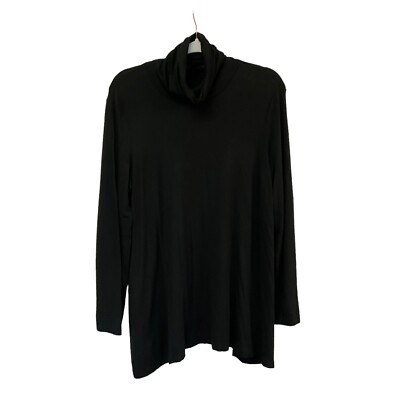 Chadwicks Womens Black Tunic Turtleneck Fairy Goth Soft Comfy Top Witchy Medium