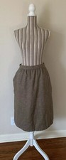 Vintage 80s Oscar De La Renta Earthy Tones Wool Pencil Skirt Preppy M Designer