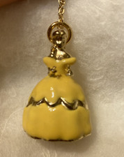 Princess Belle 3D Figural Necklace Disney Beauty The Beast Signed 18 Chain