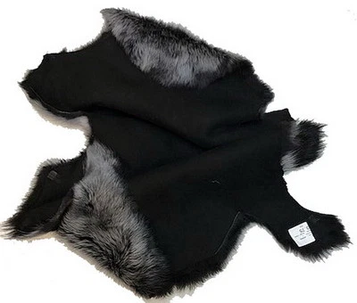 INFINITY Schwarzes Brissa Lammfell Toscana Silberspitze Lammfell Kleidung, Kragen