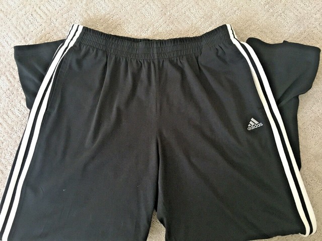 Adidas Clima 365 Performance 3 Stripe Black Athletic Sweat Track Pants Sz Large | eBay