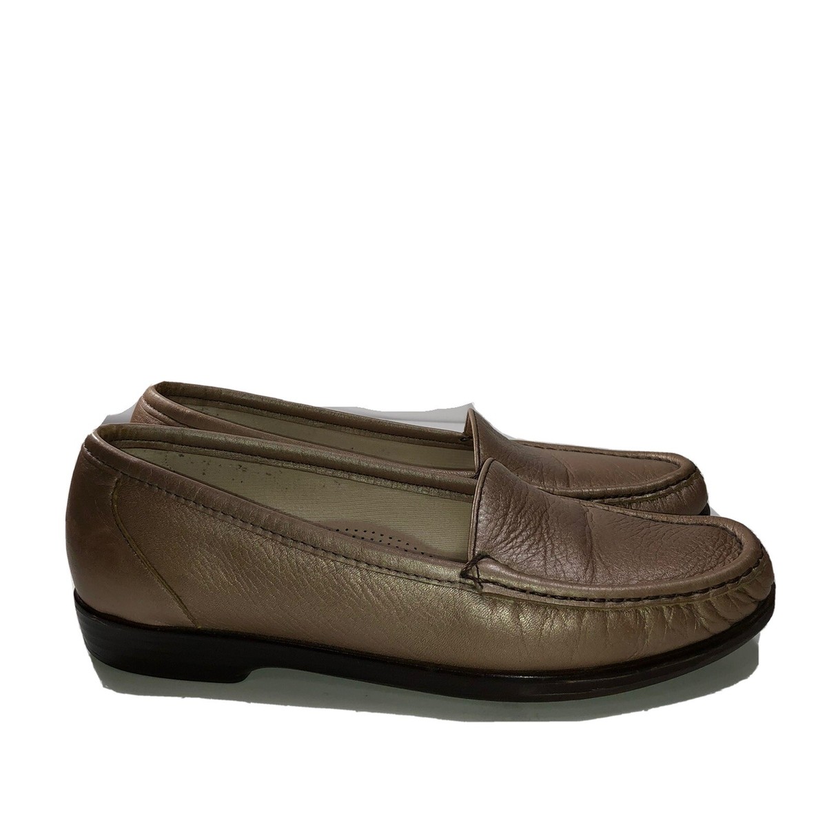SAS Brown Leather Tripad Comfort Moc Toe Slip On Loafers SAS Ladies 10 W Wide Jewel Brown Moc-toe | Mercari main image 2