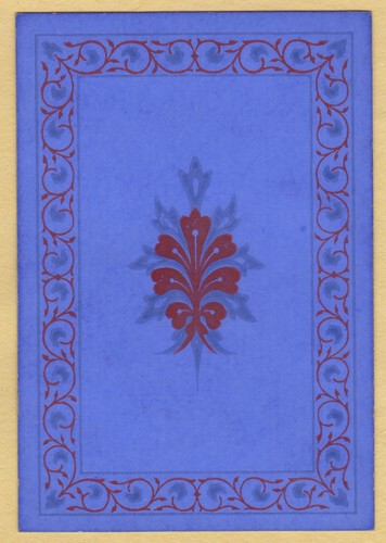 1 Single ANTIQUE Playing Card OLD WIDE SQUARE CORNER Central Design on BLUE 1 Single ANTIQUE Playing Card OLD WIDE SQUARE CORNER Central Design on BLUE