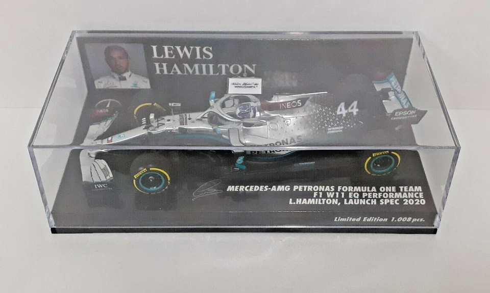 MODELLINO AUTO F1 1:43 MINICHAMPS MERCEDES AMG W11 LEWIS HAMILTON 2020 DIE CAST - Immagine 2 di 4