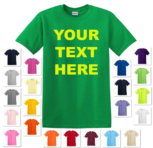 PERSONALIZED CUSTOM PRINT YOUR OWN TEXT ON A T-SHIRT CUSTOMIZED TEE MEN'S
