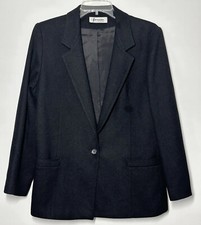 Vintage Forecaster of Boston Women  s Black Wool Coat Lightweight Size 9 / 10