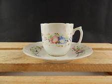 ANTICA TAZZA E PIATTO PORCELLANA IMPERO VECCHIO PARIGI DIPINTA POLICROMA #4798