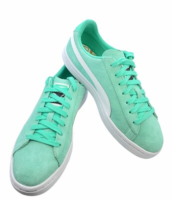 PUMA BISCAY GREEN WHITE GOLD 366574-06 WOMEN'S SNEAKERS LEATHER ANKLE CASUAL