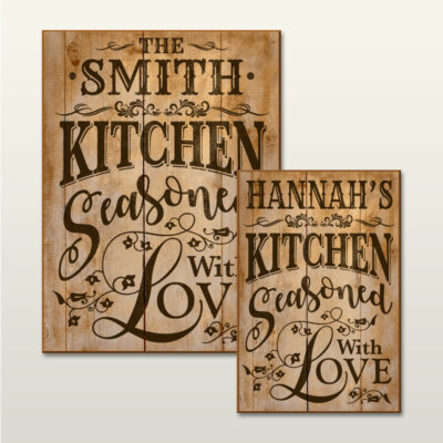 Personalisiertes Holzschild Küche Zuhause Vintage Retro Shabby Chic.