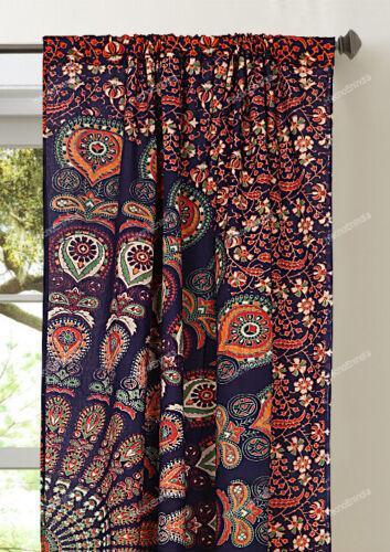 Hand Embroidered Indian Cotton Voile Summer Window Door Curtain Drape Tab Top Panel main image 1