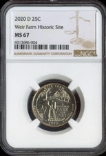 2020-D Weir Farm Quarter NGC MS67 MAC Quality