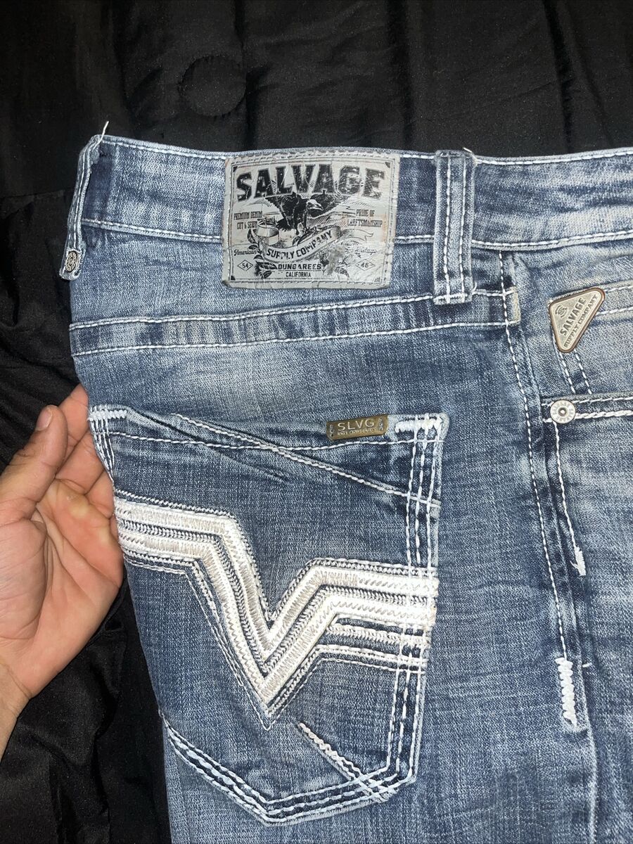 Buckle Salvage Jeans Men's 33R 33X26 Denim Blue SLVG 23-460 Buckle Salvage Jeans Men's 33R 33X26 Denim Blue SLVG 23-460