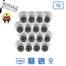Evertech 1080p HD 2.4MP Indoor Outdoor Dome Security Surveillance Cameras 16Pack