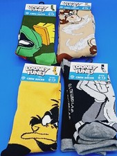 Looney Tunes Crew Socks 4 Pack Lot Licensed WB product New 9-13.