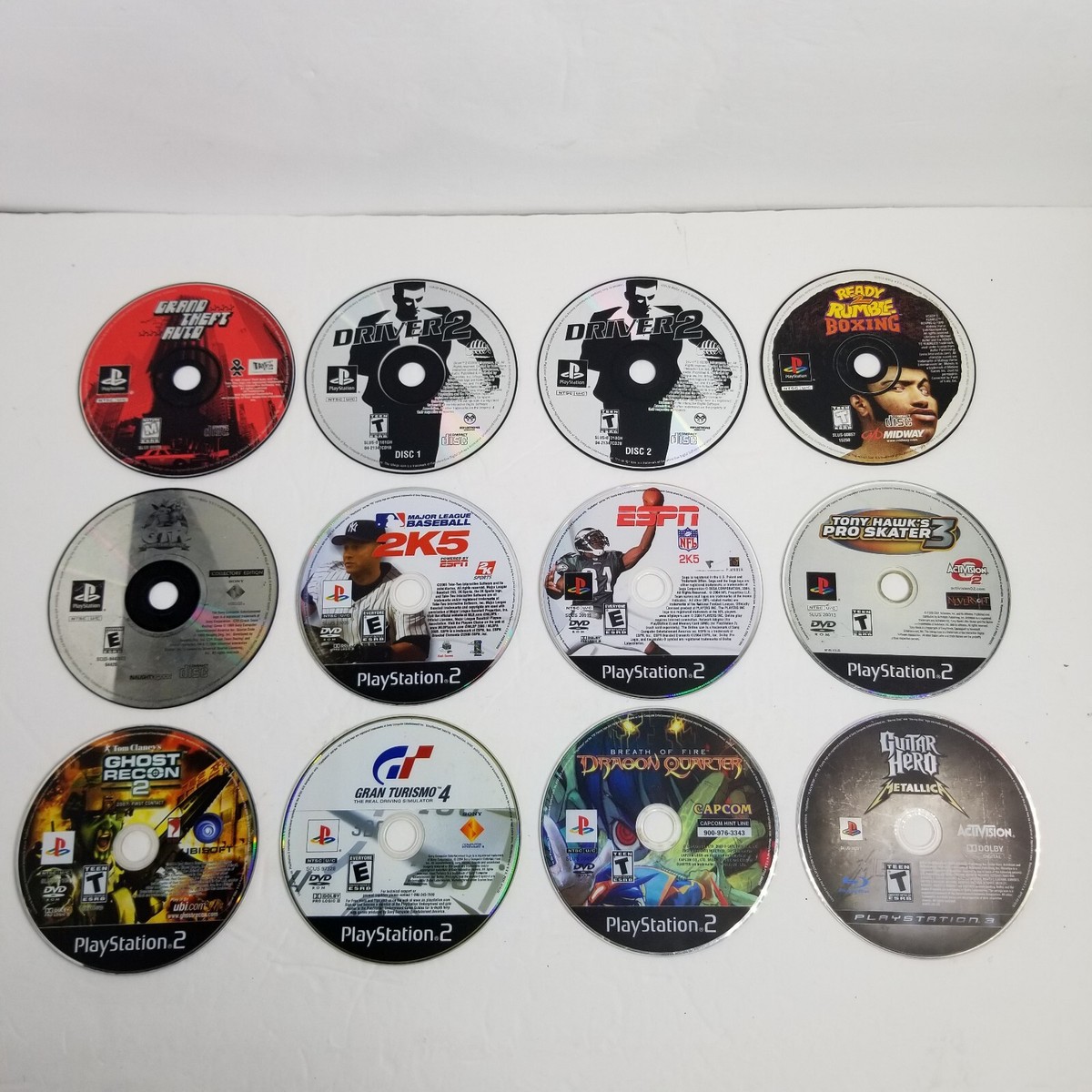 Lot of 11 Sony PlayStation PS1 PS2 PS3 Games GTA, Guitar Hero