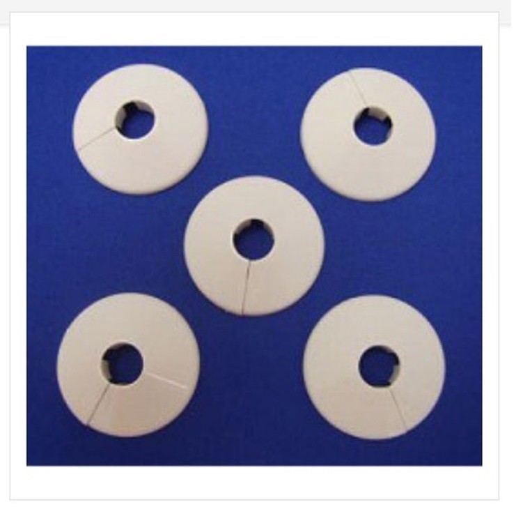 Radiator Pipe Collars White Plastic Covers Pack of 5 - Size 15mm