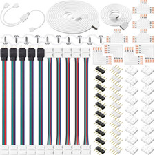 5050 4 Pin RGB 10Mm LED Strip Connector Kit RGB Extension Cable, LED Strip Jumpe