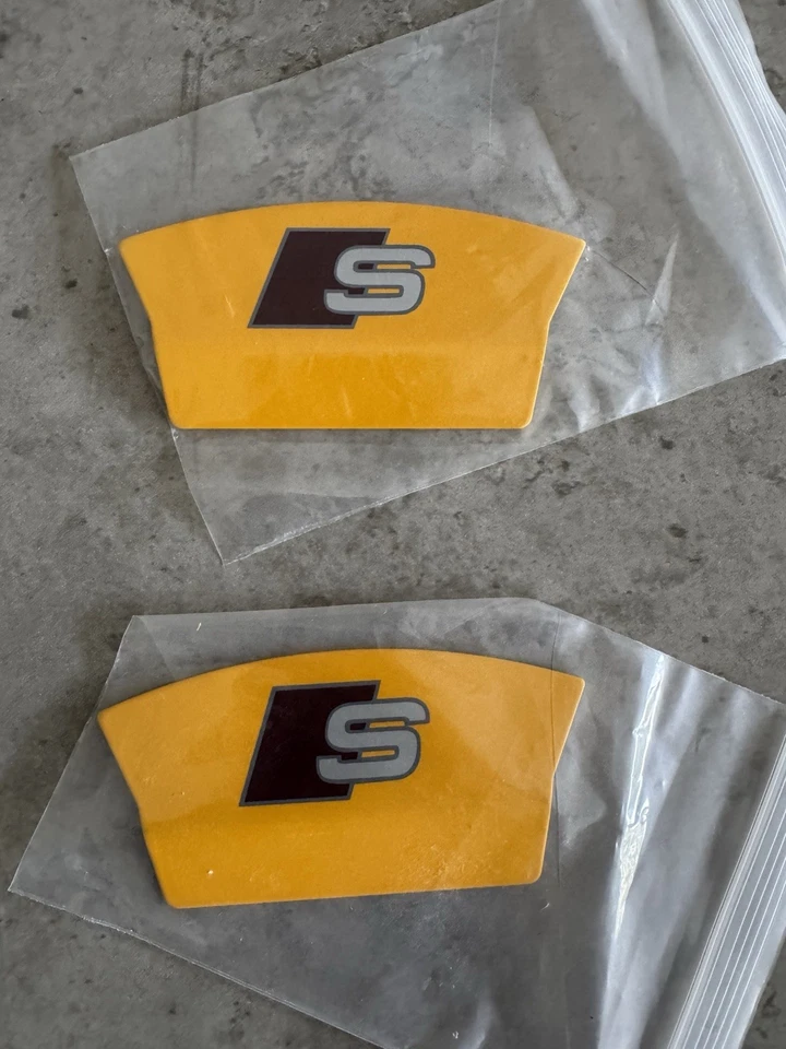 AUDI S4 S5 S6 S7REAR BRAKE PAD CALIPER COVERS in Yellow S NEW 💙🆕 - Image 2 of 4