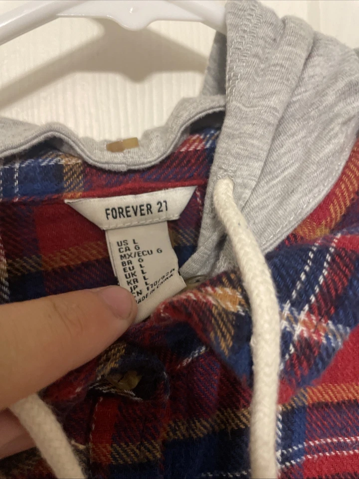 (36,00) Sudadera con capucha desmontable grande de franela Forever 21 Foto 2 de 3