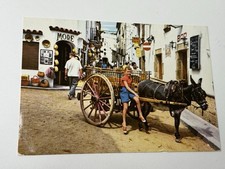 Vintage Spain Postcard Donkey Cart Street Scene 1961 Used
