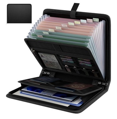Huolewa Fireproof Accordion File Organizer Portable Expanding File Folder wit...