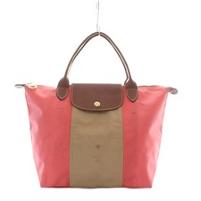 Used Longchamp LONGCHAMP Le Pliage Bicolor Tote Bag S Tote Bag Handbag Beige Pin