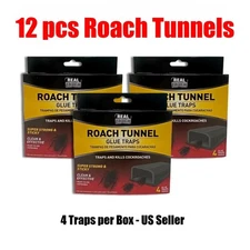 12 Pcs Indoor Roach Traps Cockroach Bug Pest Killer Bait Glue Trap Motel Tunnels