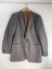 Vintage Yves Saint Laurent Blazer Mens Medium Herringbone Wool Made France 80s