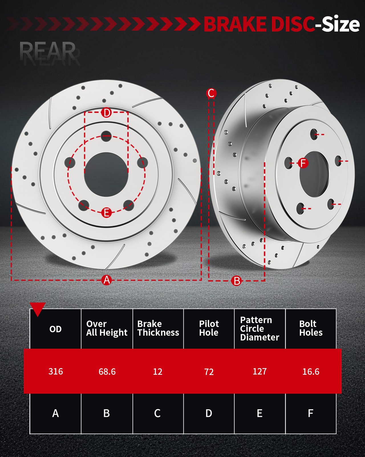 Front Rear Drilled Disc Brake Rotors Brakes Pads for 2007-2017 Jeep Wrangler JK