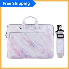 Marble Cross Grain Laptop Shoulder Bag - 13-14 Inch MacBook Compatible