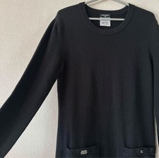 Chanel Matelasse Cashmere Dress Tunic with Coco Mark Silver Hardware