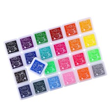 Set of 24 Colors 3 x 3cm Mini Craft Ink Pads 3 x 3 cm, 24 Multi-colors