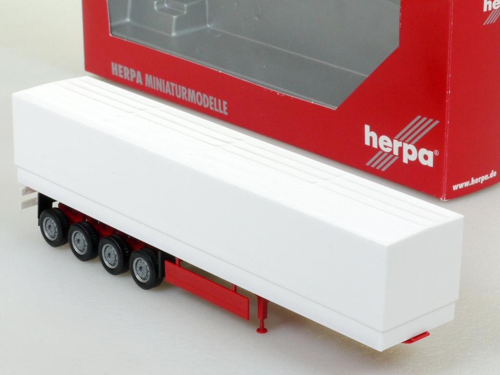 Herpa 075992 Flatbed Trailer With Tarpaulin 4-Axle Mint! OVP 1704-29-