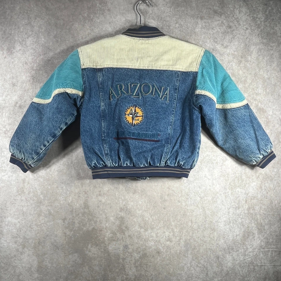 Chaqueta Arizona Vintage Niños 6X Azul Denim Acolchada Frente Forrada Años 80 90 Y2K Foto 4 de 4