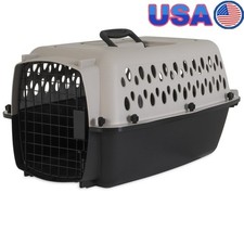 Pet Kennel Small Dog Crate Portable Plastic Carrier Easy Assemble Travel Vet Use