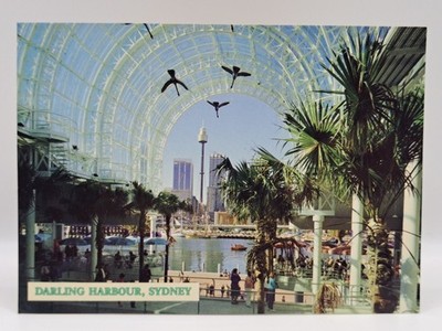 Darling Harbour Sydney Australia Vintage Postcard Posted 1989 3d5