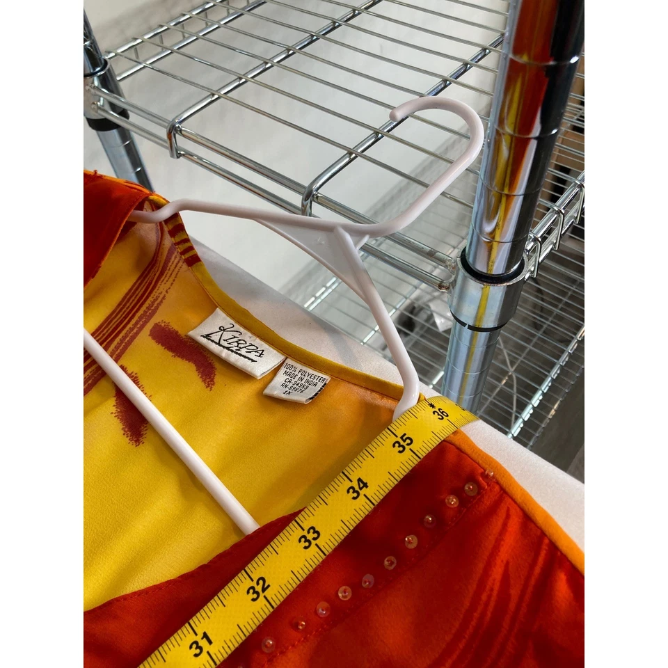 Chaqueta Kimono Vintage KIRPA Mujer Estampado Sunburst Talla 1X Lentejuelas Transparente Audaz Boho Foto 3 de 4