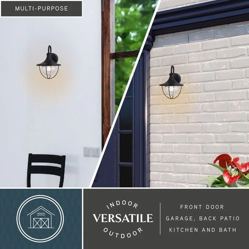 Vaxcel Lighting T0779 Dunlap 13" Tall Outdoor Wall Sconce - Black - Picture 4 of 6