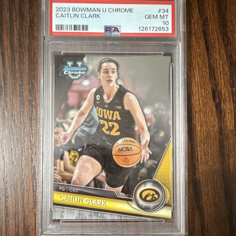 Bowman 2023 Bowman U Chrome Caitlin Clark Iowa Hawkeyes #34 PSA 10 Base