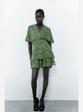 Zara Ruffle Printed Dress M