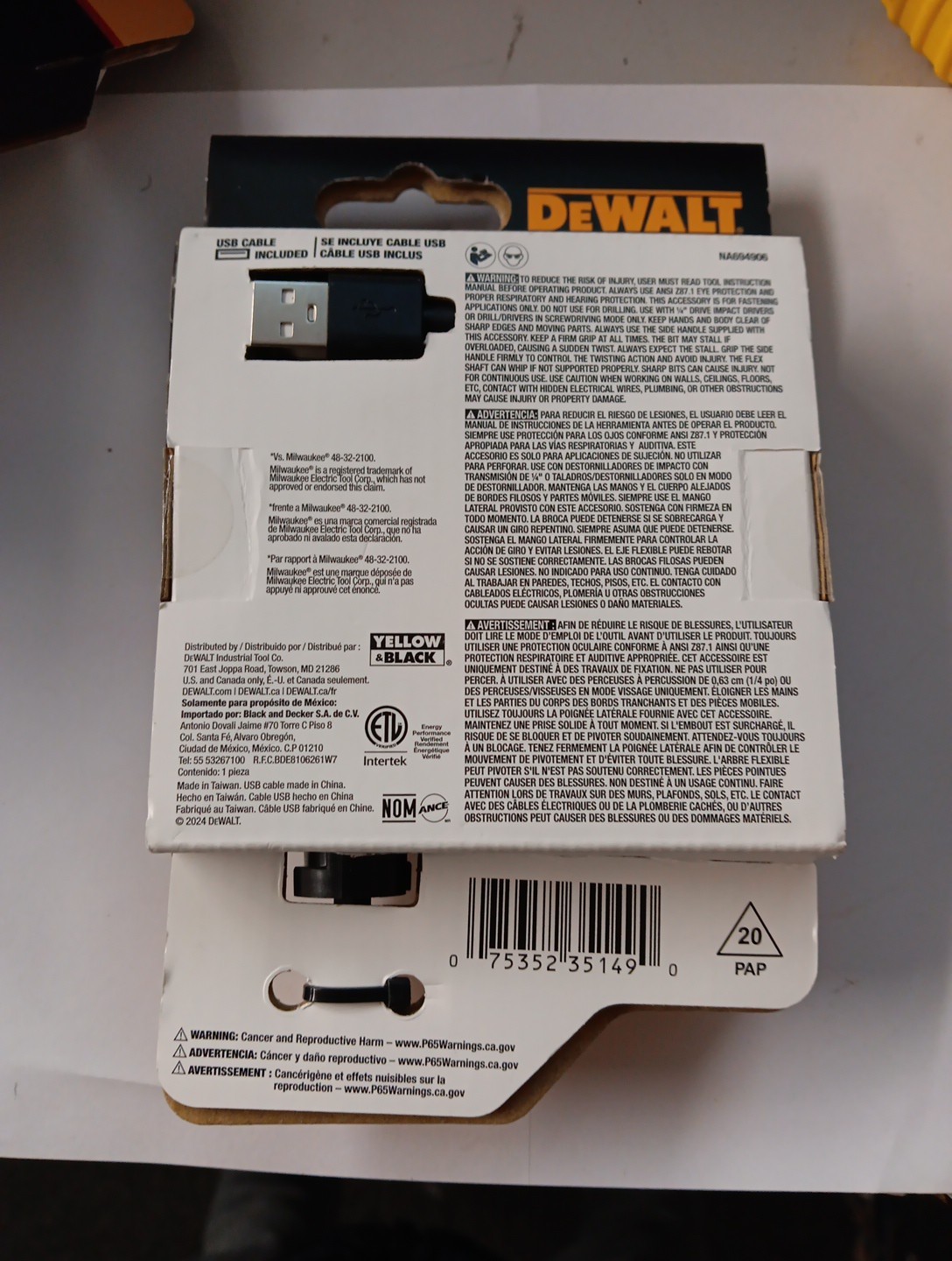 DeWALT DWAFELRA Elite Series Lighted Right Angle Impact Driver Attachment