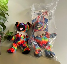 Set Of 2 Grateful Dead  Tie Dye Dancing Bear Plush Toy Stuffed Animal