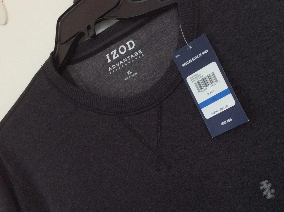 IZOD Advantage Performance Para hombres Sudadera Polar Pullover NEGRA Talla XL NUEVA CON ETIQUETAS Foto 4 de 4