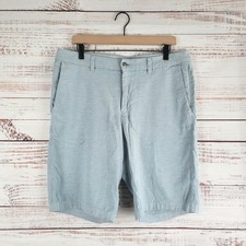Lululemon Commission Shorts Mens 34 Blue Chino Classic Fit Oxford LM7AAMS Flaw 