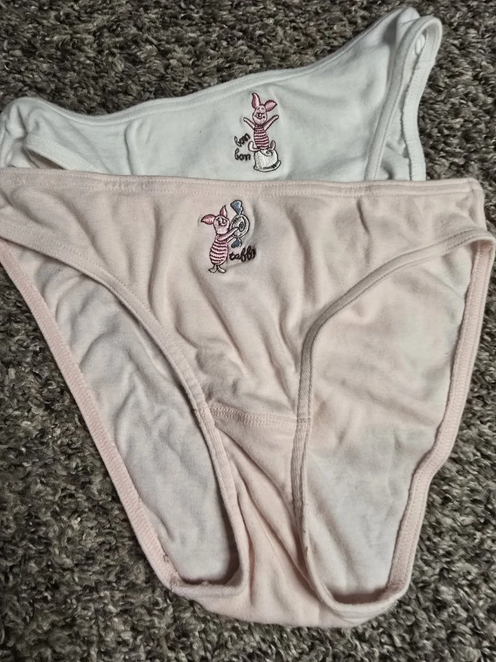 Vtg Disney Store Winnie The Pooh Piglet Embroidered Cotton Hi Cut Panties Small - Image 3 of 4