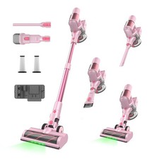 Pink Cordless Vacuum Cleaner, 550W 45KPA Turbo Suction, 60 Mins Runtime, -Sta...