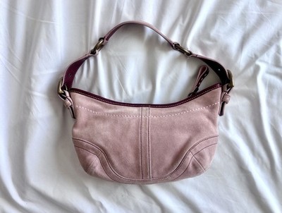 Rare Y2K Pink Suede Coach Soho Hobo Bag