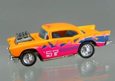 Vintage Hot Wheels Diecast Cal Custom Orange '57 Chevy Hot Rod TW Wheels NM-MINT