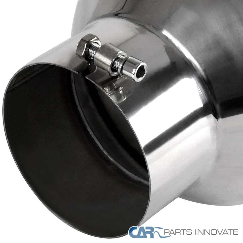 8" Outlet / 5" Inlet Chrome Stainless Steel 15" Long Bolt On Diesel Exhaust Tip - Image 4 of 4
