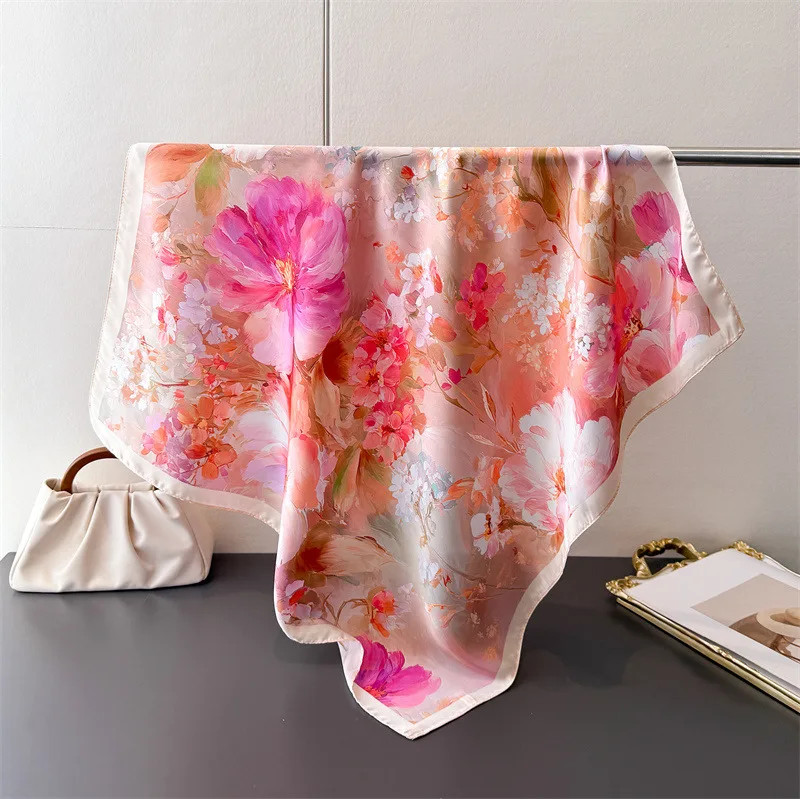 Jerchief Luxury Brand Silk Satin Head Scarf For Women Animal Animal Kerchief ...